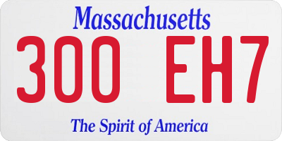 MA license plate 300EH7