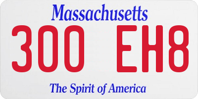 MA license plate 300EH8