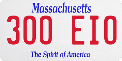 MA license plate 300EI0