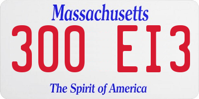 MA license plate 300EI3