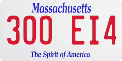 MA license plate 300EI4