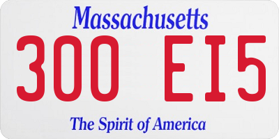 MA license plate 300EI5