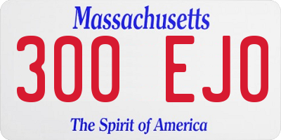 MA license plate 300EJ0