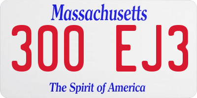 MA license plate 300EJ3