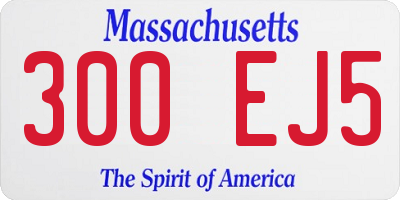 MA license plate 300EJ5
