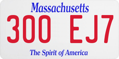 MA license plate 300EJ7