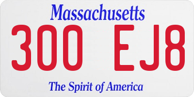 MA license plate 300EJ8