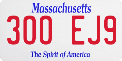 MA license plate 300EJ9