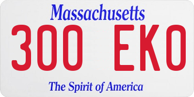 MA license plate 300EK0