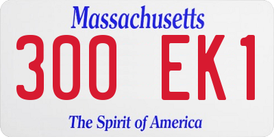 MA license plate 300EK1