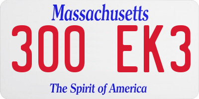MA license plate 300EK3