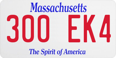 MA license plate 300EK4