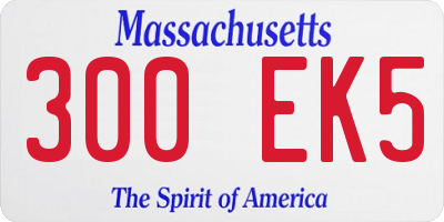 MA license plate 300EK5