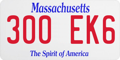 MA license plate 300EK6