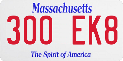 MA license plate 300EK8