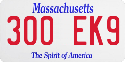 MA license plate 300EK9
