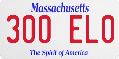 MA license plate 300EL0