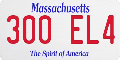 MA license plate 300EL4
