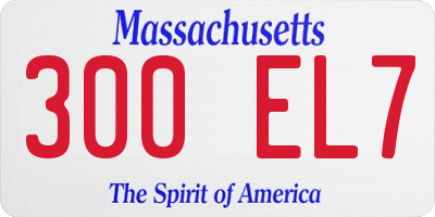 MA license plate 300EL7