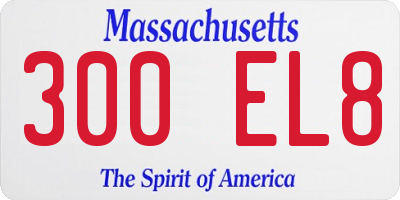 MA license plate 300EL8