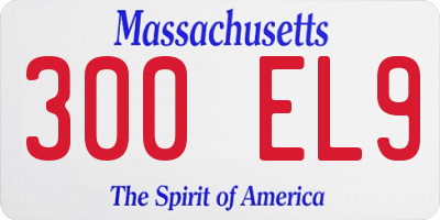 MA license plate 300EL9