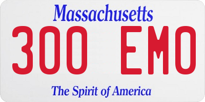 MA license plate 300EM0