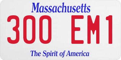 MA license plate 300EM1