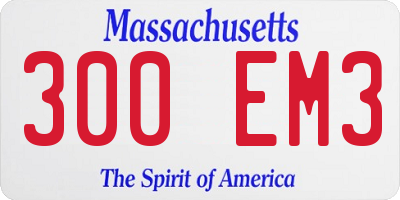 MA license plate 300EM3