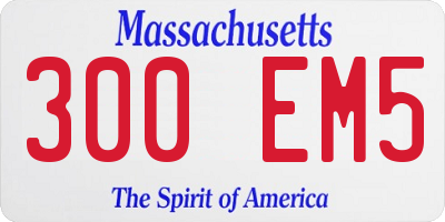MA license plate 300EM5
