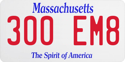 MA license plate 300EM8