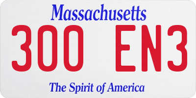 MA license plate 300EN3