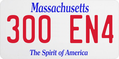 MA license plate 300EN4