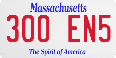 MA license plate 300EN5