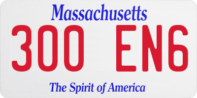 MA license plate 300EN6