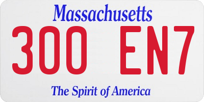 MA license plate 300EN7