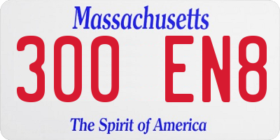 MA license plate 300EN8