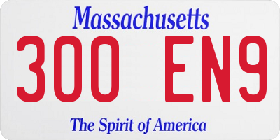 MA license plate 300EN9