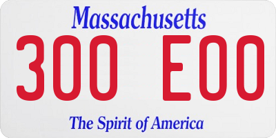 MA license plate 300EO0