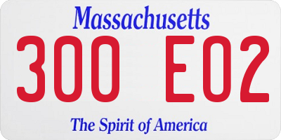 MA license plate 300EO2