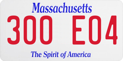 MA license plate 300EO4