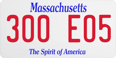 MA license plate 300EO5