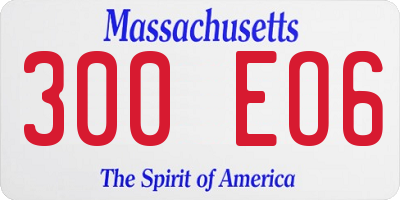 MA license plate 300EO6