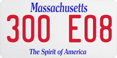 MA license plate 300EO8