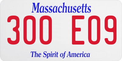 MA license plate 300EO9