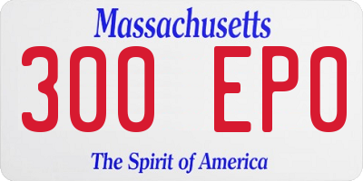 MA license plate 300EP0