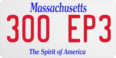 MA license plate 300EP3