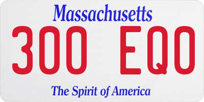 MA license plate 300EQ0