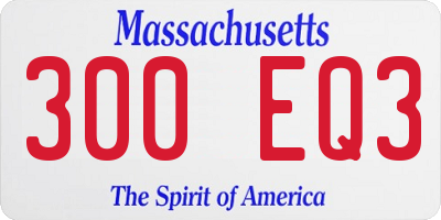 MA license plate 300EQ3