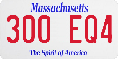MA license plate 300EQ4