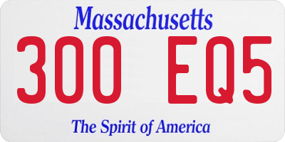 MA license plate 300EQ5